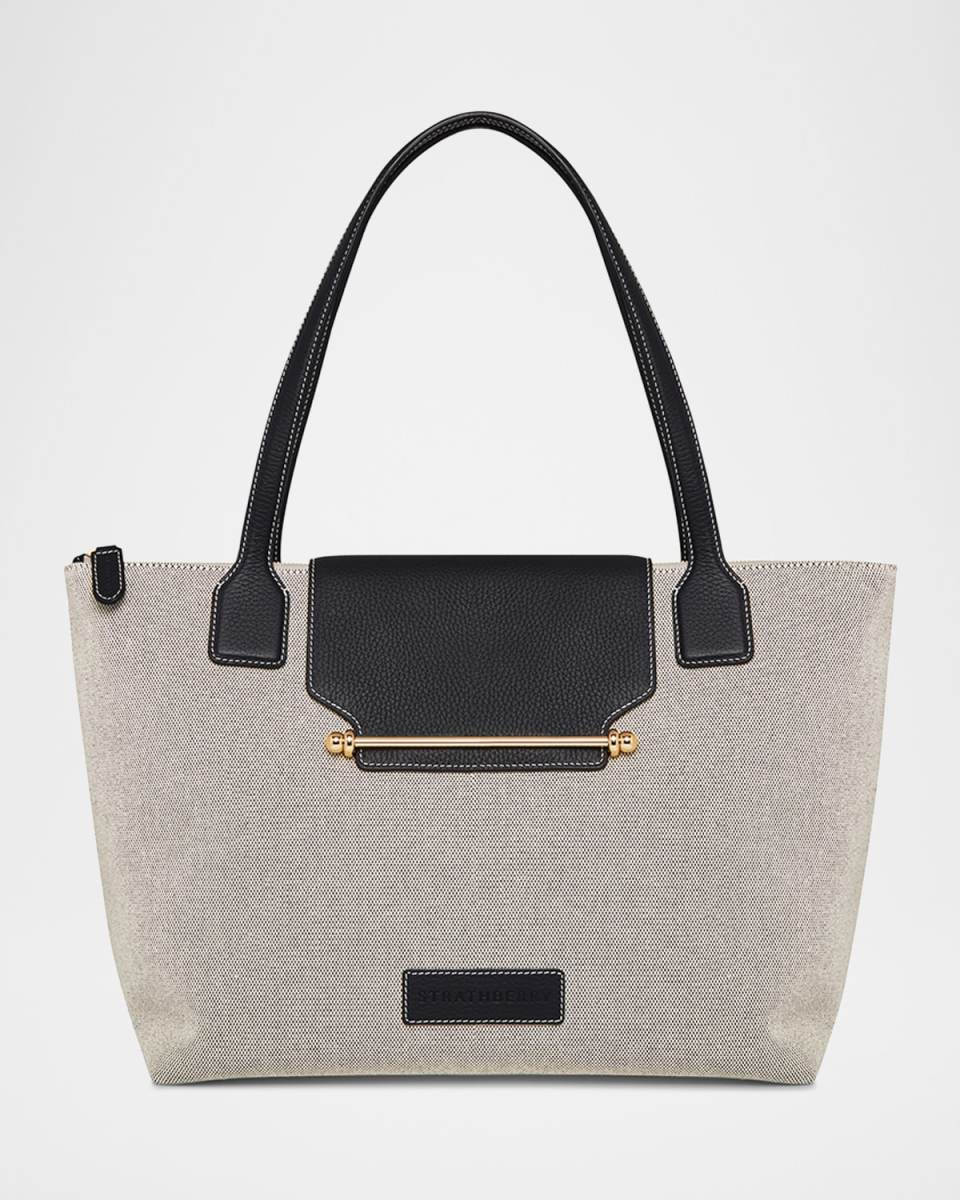 Cotton and Leather Travel Tote Bag